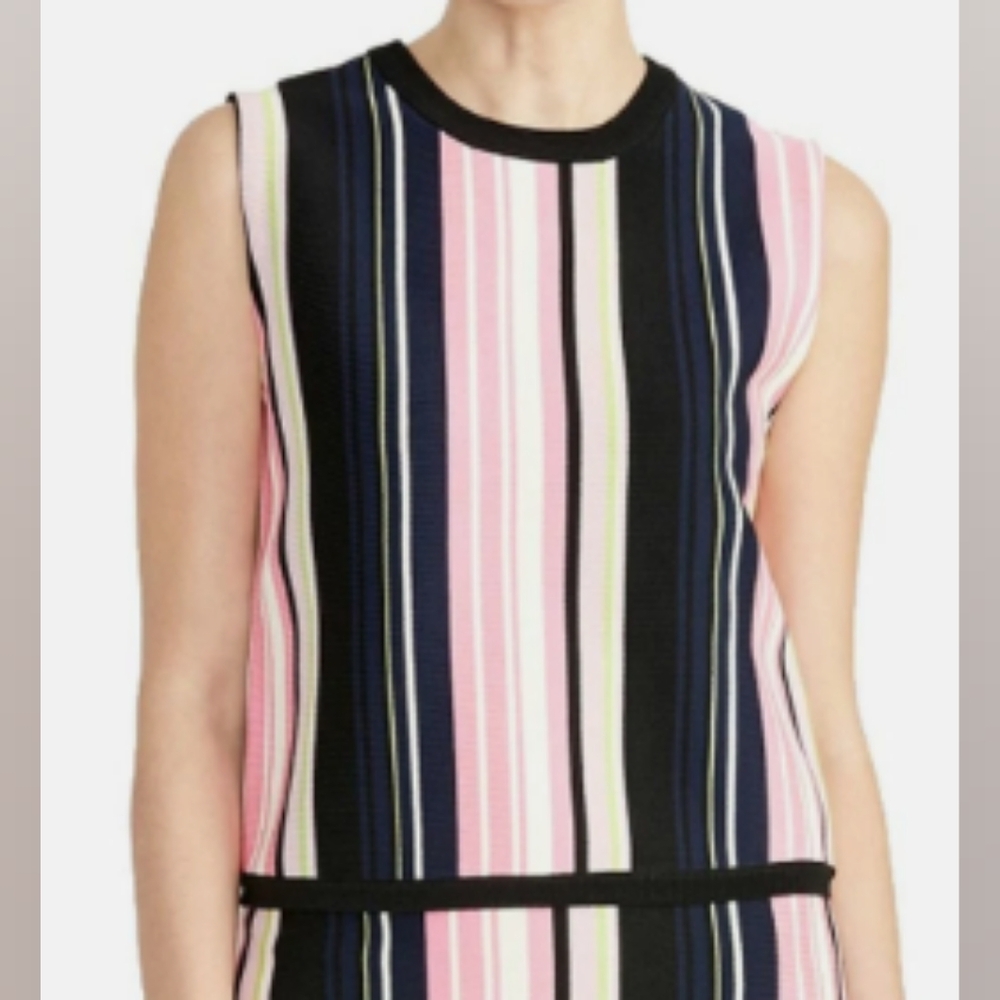 RACHEL Rachel Roy April Striped Sleeveless Crewneck Sweater NWT Misses Medium